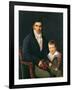 Portrait of a Member of the Barbet Family with his Son-Henri Francois Riesener-Framed Giclee Print