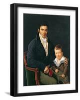 Portrait of a Member of the Barbet Family with his Son-Henri Francois Riesener-Framed Giclee Print