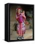 Portrait of a Miao Girl with Baby Carrier, Qiubei, Yunnan, China-Occidor Ltd-Framed Stretched Canvas