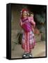 Portrait of a Miao Girl with Baby Carrier, Qiubei, Yunnan, China-Occidor Ltd-Framed Stretched Canvas