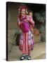 Portrait of a Miao Girl with Baby Carrier, Qiubei, Yunnan, China-Occidor Ltd-Stretched Canvas