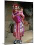 Portrait of a Miao Girl with Baby Carrier, Qiubei, Yunnan, China-Occidor Ltd-Mounted Photographic Print