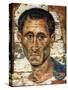 Portrait of a Middle-Aged Man in a Blue Cloak, Romano-Egyptian Mummy Portrait, Late 1st Century-null-Stretched Canvas