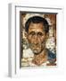 Portrait of a Middle-Aged Man in a Blue Cloak, Romano-Egyptian Mummy Portrait, Late 1st Century-null-Framed Giclee Print