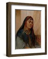 Portrait of a Middle Eastern Girl, circa 1859-Frederick Goodall-Framed Giclee Print
