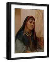 Portrait of a Middle Eastern Girl, circa 1859-Frederick Goodall-Framed Giclee Print