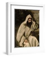 Portrait of a Monk, c.1840-45-Jean-Baptiste-Camille Corot-Framed Giclee Print