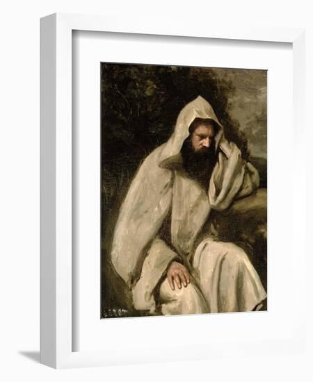 Portrait of a Monk, c.1840-45-Jean-Baptiste-Camille Corot-Framed Giclee Print