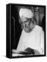 Portrait of a Moslem Imam Reading the Koran in the Jami' Masjid, the Largest Mosque in India-null-Framed Stretched Canvas