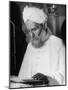 Portrait of a Moslem Imam Reading the Koran in the Jami' Masjid, the Largest Mosque in India-null-Mounted Photographic Print