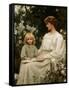 Portrait of a Mother and a Daughter Reading a Book-Edwin Harris-Framed Stretched Canvas