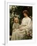 Portrait of a Mother and a Daughter Reading a Book-Edwin Harris-Framed Giclee Print