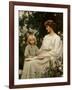 Portrait of a Mother and a Daughter Reading a Book-Edwin Harris-Framed Giclee Print