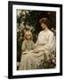 Portrait of a Mother and a Daughter Reading a Book-Edwin Harris-Framed Giclee Print