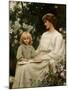Portrait of a Mother and a Daughter Reading a Book-Edwin Harris-Mounted Giclee Print