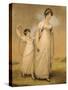 Portrait of a Mother and Her Daughter, in White Dresses, the Daughter with a Skipping Rope-Adam Buck-Stretched Canvas