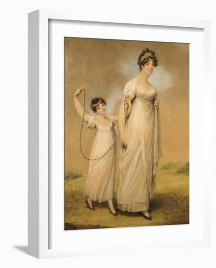 Portrait of a Mother and Her Daughter, in White Dresses, the Daughter with a Skipping Rope-Adam Buck-Framed Giclee Print