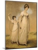 Portrait of a Mother and Her Daughter, in White Dresses, the Daughter with a Skipping Rope-Adam Buck-Mounted Giclee Print