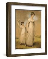 Portrait of a Mother and Her Daughter, in White Dresses, the Daughter with a Skipping Rope-Adam Buck-Framed Giclee Print