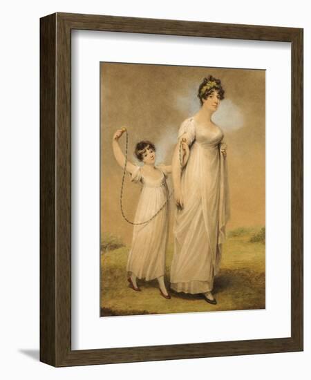 Portrait of a Mother and Her Daughter, in White Dresses, the Daughter with a Skipping Rope-Adam Buck-Framed Giclee Print