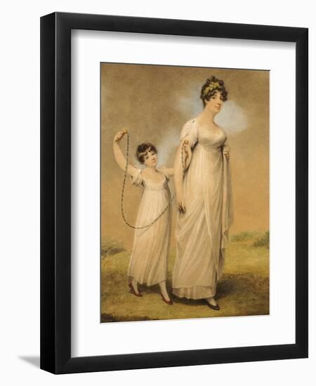 Portrait of a Mother and Her Daughter, in White Dresses, the Daughter with a Skipping Rope-Adam Buck-Framed Giclee Print