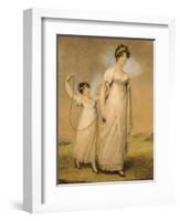 Portrait of a Mother and Her Daughter, in White Dresses, the Daughter with a Skipping Rope-Adam Buck-Framed Giclee Print