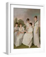 Portrait of a Mother and Her Four Daughters-Sir John Gilbert-Framed Giclee Print