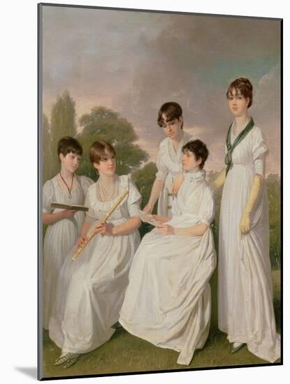 Portrait of a Mother and Her Four Daughters-Sir John Gilbert-Mounted Giclee Print