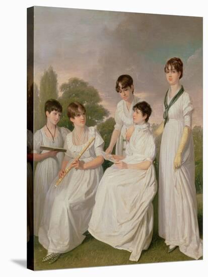 Portrait of a Mother and Her Four Daughters-Sir John Gilbert-Stretched Canvas