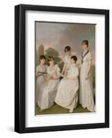 Portrait of a Mother and Her Four Daughters-Sir John Gilbert-Framed Giclee Print