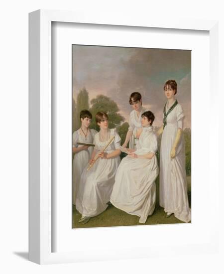 Portrait of a Mother and Her Four Daughters-Sir John Gilbert-Framed Giclee Print