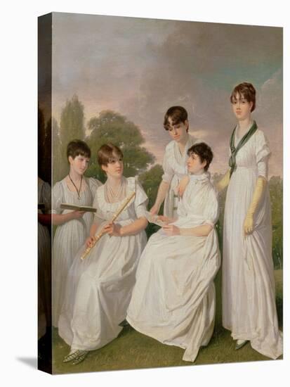 Portrait of a Mother and Her Four Daughters-Sir John Gilbert-Stretched Canvas