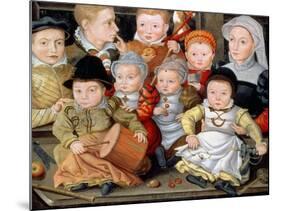 Portrait of a Mother with Her Eight Children, 1565 8914465-Jakob Seisenegger-Mounted Giclee Print