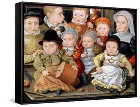 Portrait of a Mother with Her Eight Children, 1565 8914465-Jakob Seisenegger-Framed Stretched Canvas