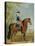 Portrait of a Mounted Officer, Horsemen Beyond in a Landscape-John Wootton-Stretched Canvas