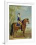 Portrait of a Mounted Officer, Horsemen Beyond in a Landscape-John Wootton-Framed Giclee Print