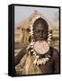 Portrait of a Mursi Woman with Clay Lip Plate, Lower Omo Valley, Ethiopia-Gavin Hellier-Framed Stretched Canvas