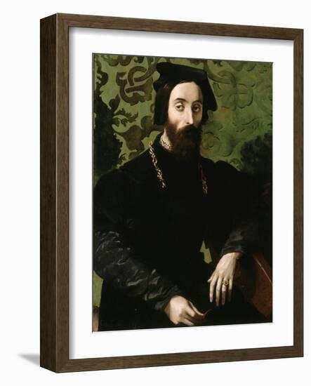 Portrait of a Musician, C.1540-Girolamo Mazzola Bedoli-Framed Giclee Print