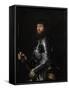 Portrait of a Nobleman in Armor-Giambattista Moroni & Lorenzo Lotto-Framed Stretched Canvas