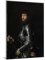 Portrait of a Nobleman in Armor-Giambattista Moroni & Lorenzo Lotto-Mounted Art Print