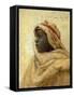 Portrait of a Nubian (Oil on Panel)-Peder Monsted-Framed Stretched Canvas