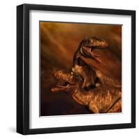 Portrait of a Pair of Megalosaurus Dinosaurs-null-Framed Art Print