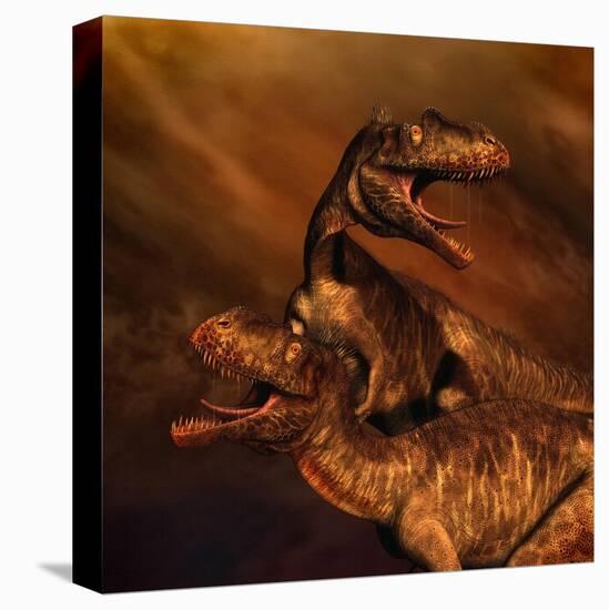 Portrait of a Pair of Megalosaurus Dinosaurs-null-Stretched Canvas