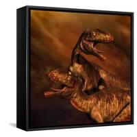 Portrait of a Pair of Megalosaurus Dinosaurs-null-Framed Stretched Canvas