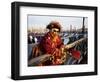 Portrait of a Person Dressed in Carnival Mask and Costume, Venice Carnival, Venice, Veneto, Italy-Lee Frost-Framed Photographic Print