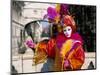 Portrait of a Person Dressed in Mask and Costume Posing in Front of the Bridge of Sighs-Lee Frost-Mounted Photographic Print