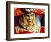 Portrait of a Person Dressed in Mask and Costume Taking Part in Carnival, Venice, Italy-Lee Frost-Framed Photographic Print