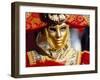 Portrait of a Person Dressed in Mask and Costume Taking Part in Carnival, Venice, Italy-Lee Frost-Framed Photographic Print