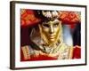 Portrait of a Person Dressed in Mask and Costume Taking Part in Carnival, Venice, Italy-Lee Frost-Framed Photographic Print