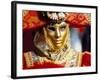 Portrait of a Person Dressed in Mask and Costume Taking Part in Carnival, Venice, Italy-Lee Frost-Framed Photographic Print